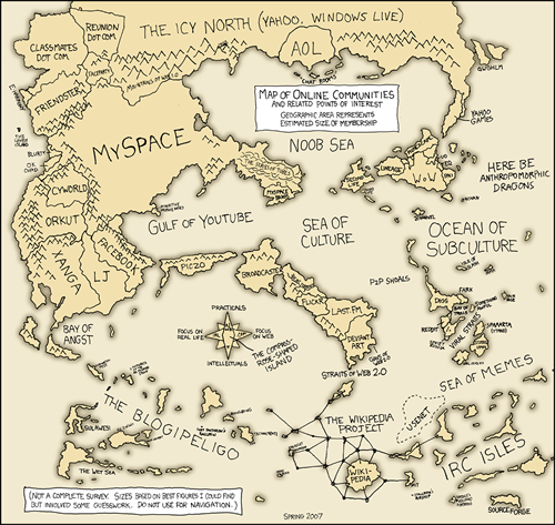 Map of the Cyberspace (courtesy of http://www.xkcd.com/c256.html)