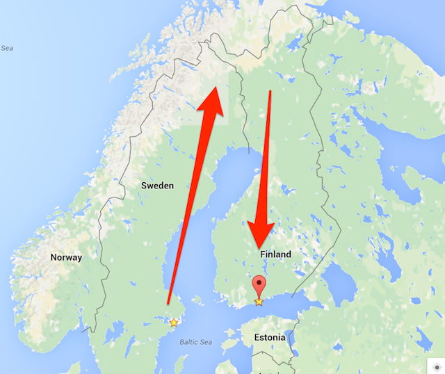 Map of Nordic countries